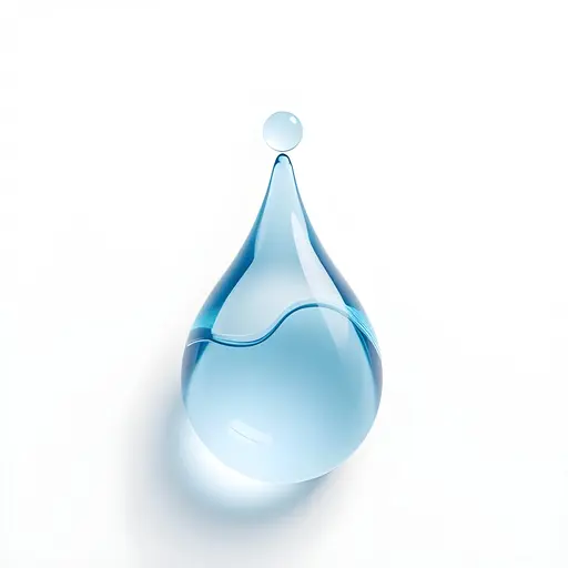 Ilustrasi bahan pelarut: botol cairan atau tetesan air.